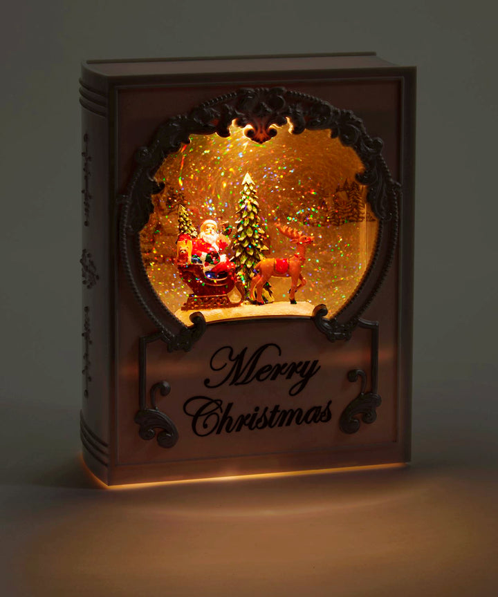 LED Book Water Lantern with Sentiment - Santa & Sleigh