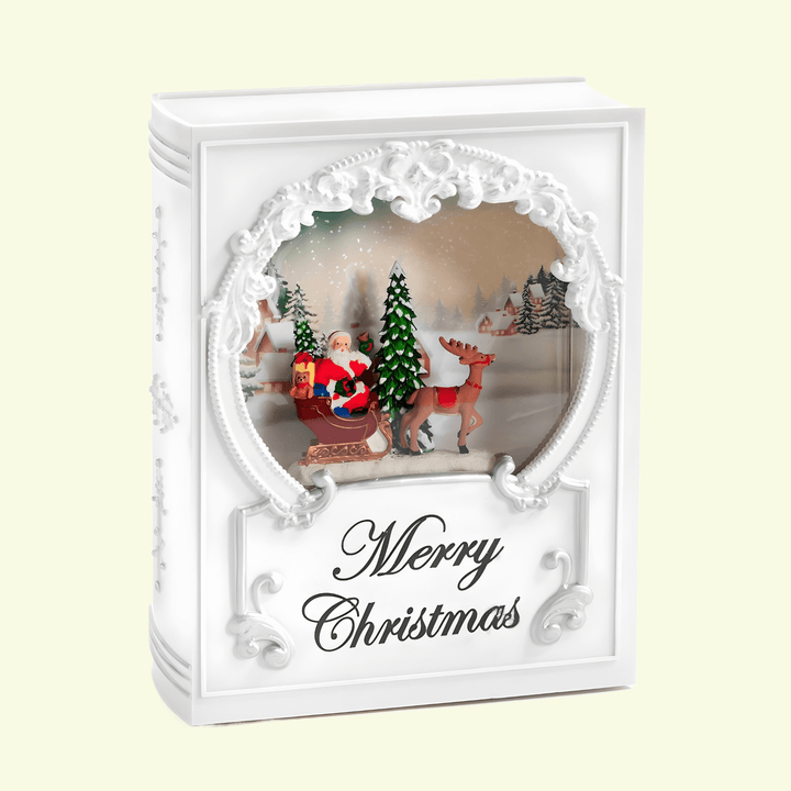 LED Book Water Lantern with Sentiment - Santa & Sleigh
