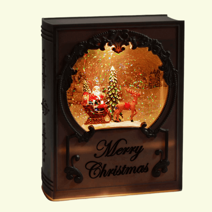 LED Book Water Lantern with Sentiment - Santa & Sleigh