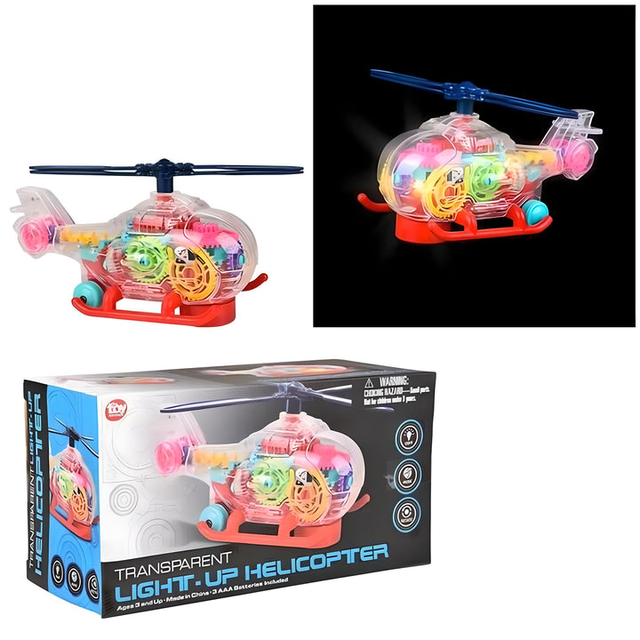 Light-Up Transparent Helicopter - 8" - Everbond Gifts