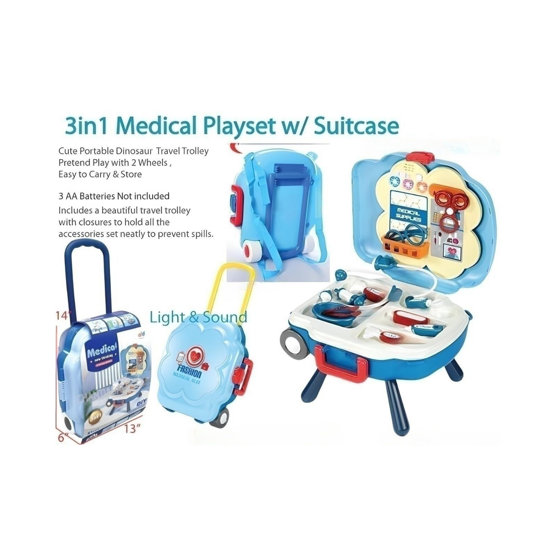 3 in 1 Medical Playset with Suitcase