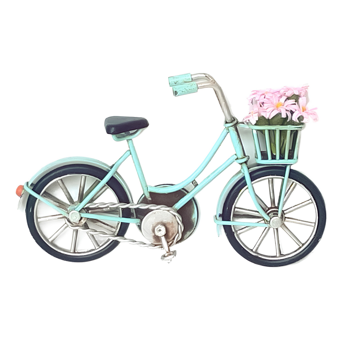 Metal Teal Bicycle Fridge Magnet