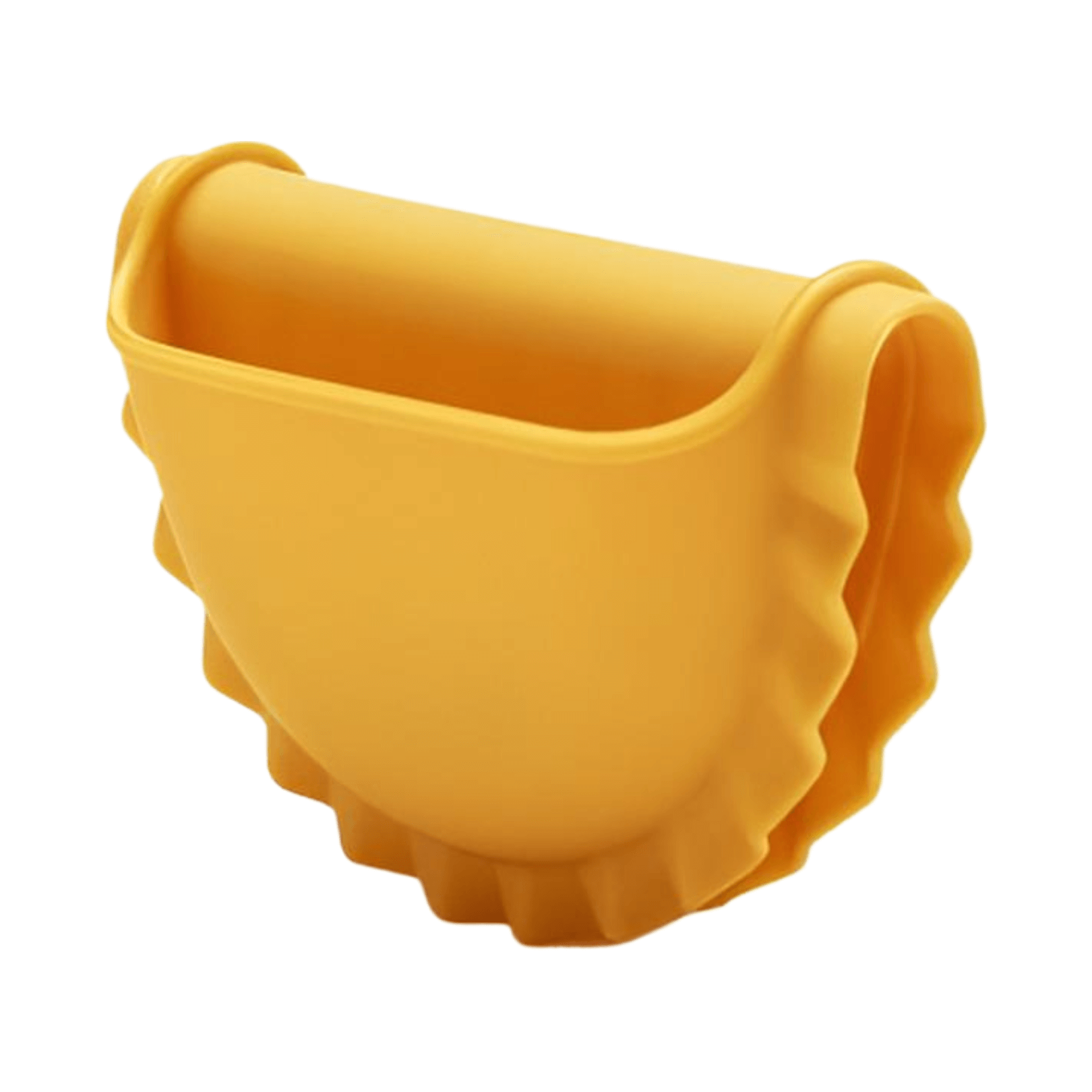 Mezzelune Silicone Oven Mitt in vibrant yellow, perfect for safely handling hot trays and dishes.