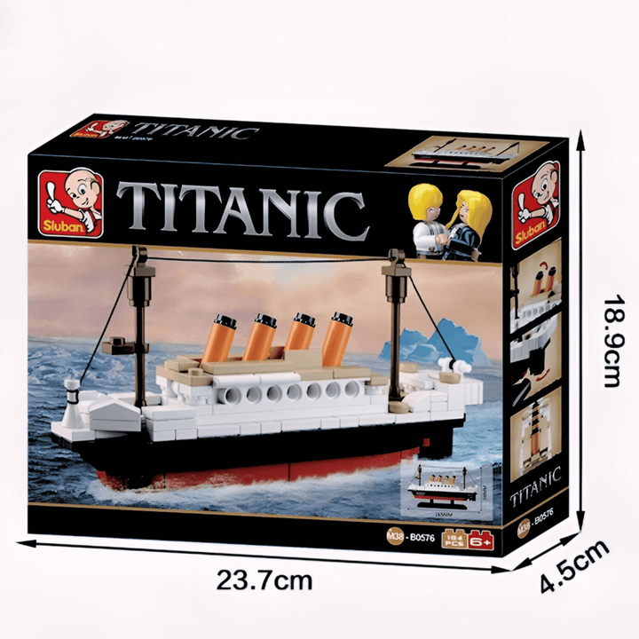 Mini Titanic Collectible Set in a high-quality box with charming mini figures, perfect for Titanic fans and collectors.