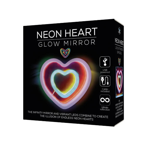 Neon Heart Glow Infinity Mirror - Led Room Light
