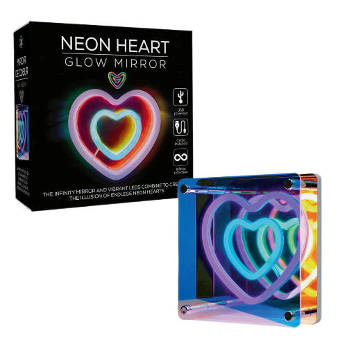 Neon Heart Glow Infinity Mirror - Led Room Light