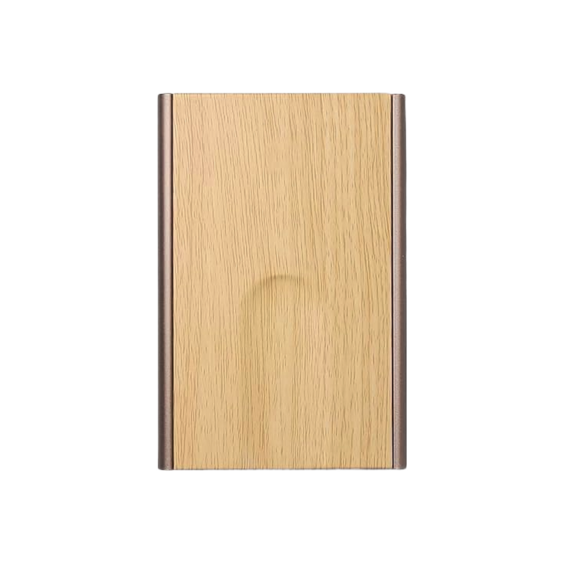 Automatic Card Holder Bamboo Effect with durable aluminium and stylish bamboo finish.