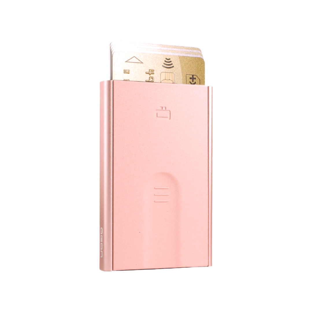 OGON Slider Automatic RFID Card Holder – Pink Aluminum Wallet