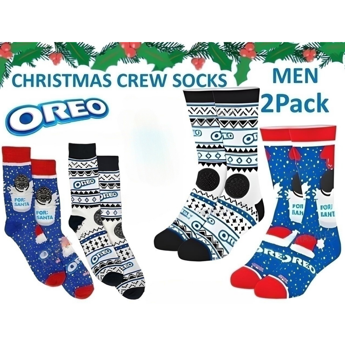 Oreo Christmas Crew Socks