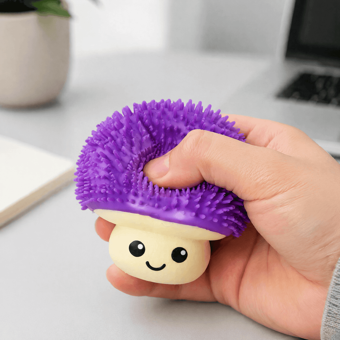 Puffer Mushroom Squishy 5 inch – Cute Spiky Mushroom Stress Relief Toy