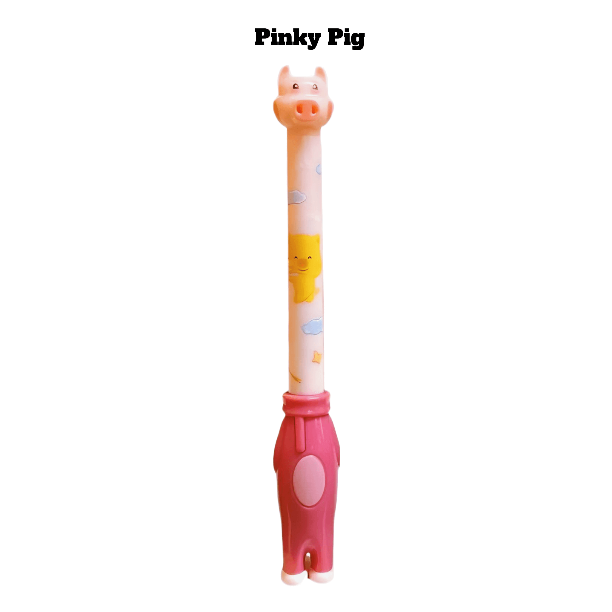 Cute Pinky Pig gel pen featuring a pig head and colorful design, perfect for collectors and kids.