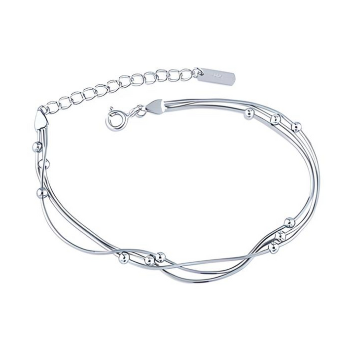 Plain Silver Triple Satellite Chain Bracelet - Everbond Gifts