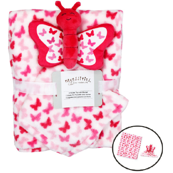 Plush Blanket & Pink Butterfly Nunu Blanket Set - Everbond Gifts