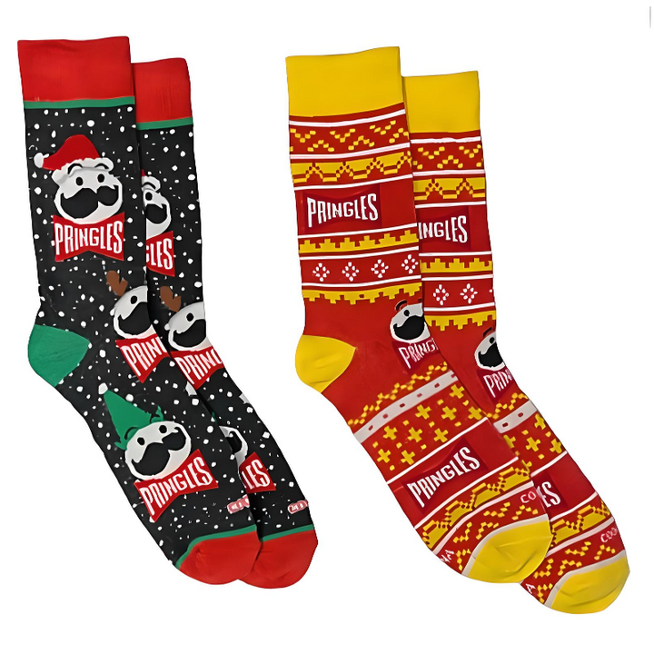 Pringles Christmas Crew Socks for Men - 2 Pack