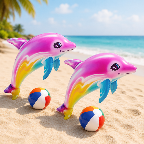 Rainbow Dolphin & Beach Ball Pool Set