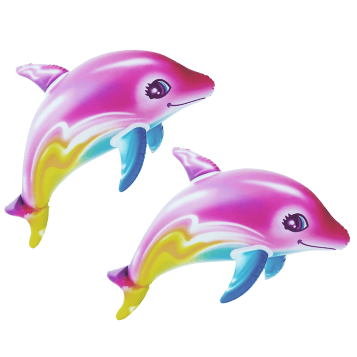 Rainbow Dolphin Inflatable Pool Toys 36" - (2 Sets)
