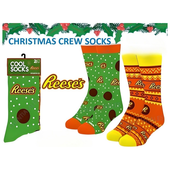 Reese's Christmas Crew Socks - 2 Pack