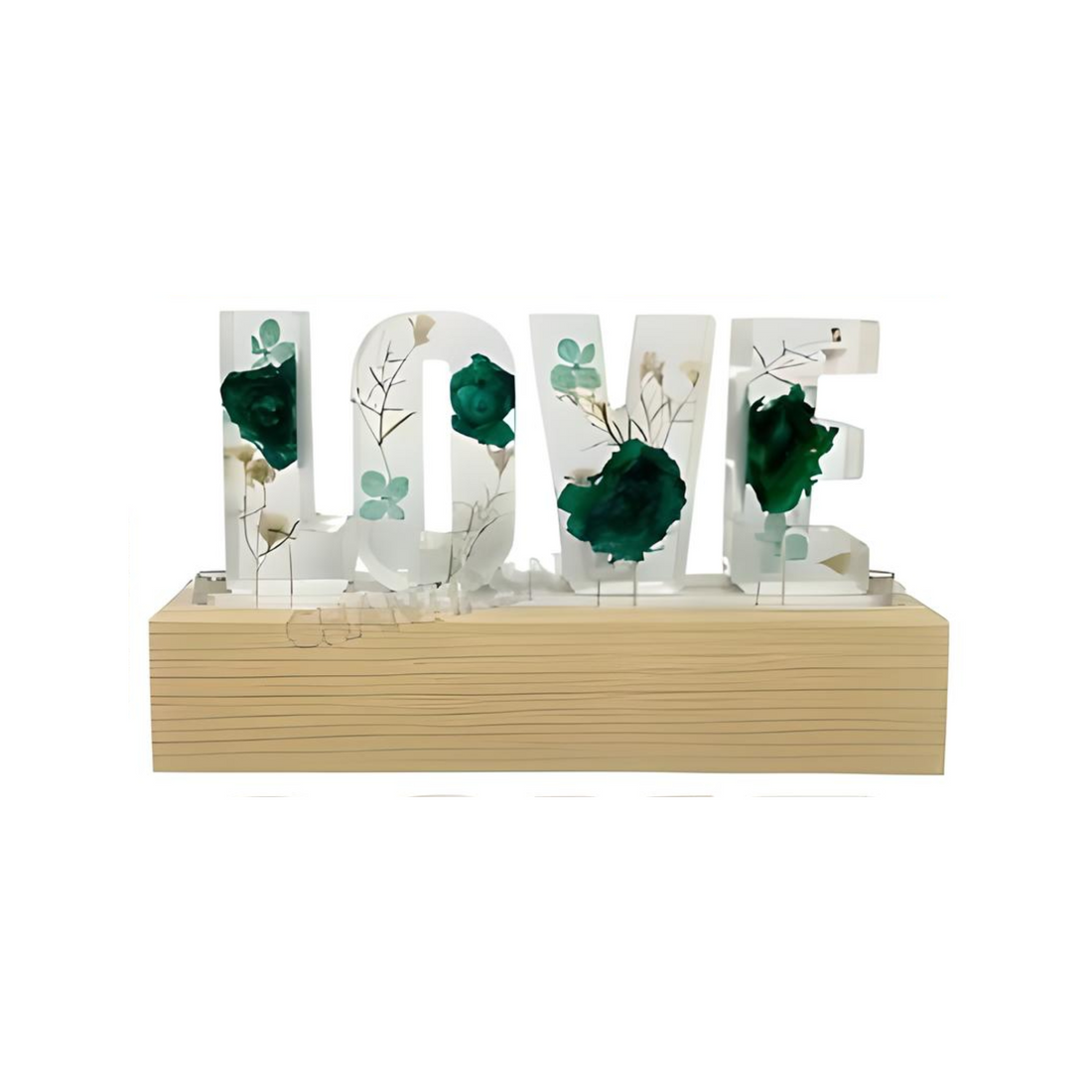 Resin Dried Flower Love Stand With Light