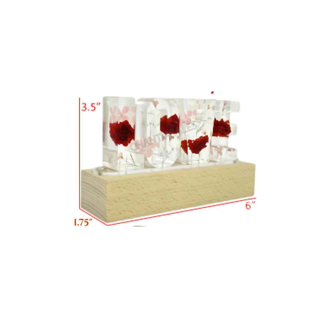 Resin Dried Flower Love Stand With Light