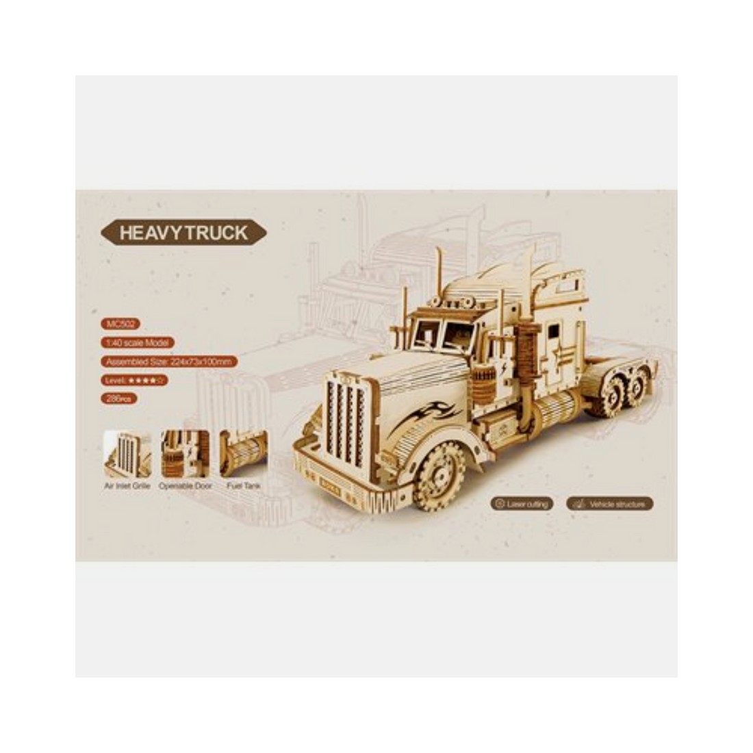 Rokr Heavy Truck 3D Wooden Puzzle - Everbond Gifts