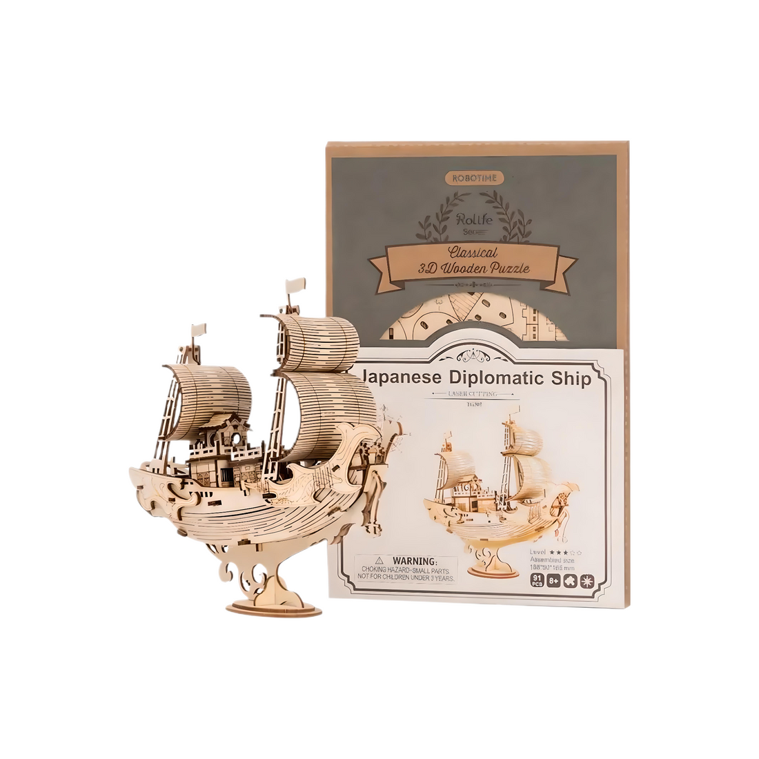 Rolife Fishing Ship 3D Wooden Puzzle - Everbond Gifts