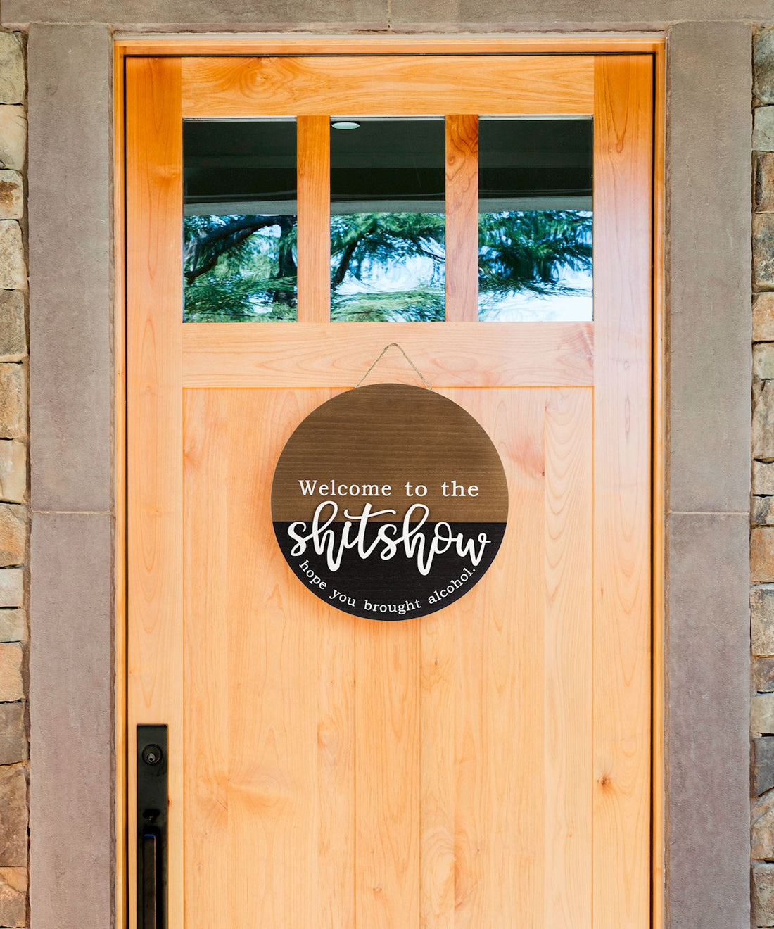 Round Front Door Sign with Sentiment, Welcome - Everbond Gifts