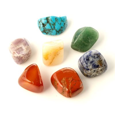 Set of 7 Chakra Stones Kit with Crystal - Everbond Gifts