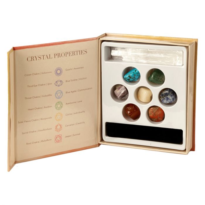 Set of 7 Chakra Stones Kit with Crystal - Everbond Gifts