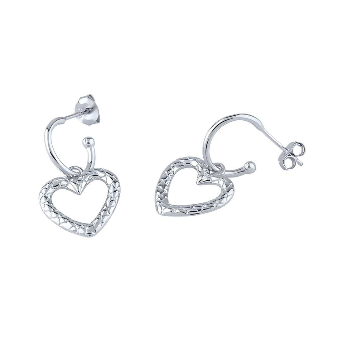 Silver Plain Heart Earrings - Everbond Gifts