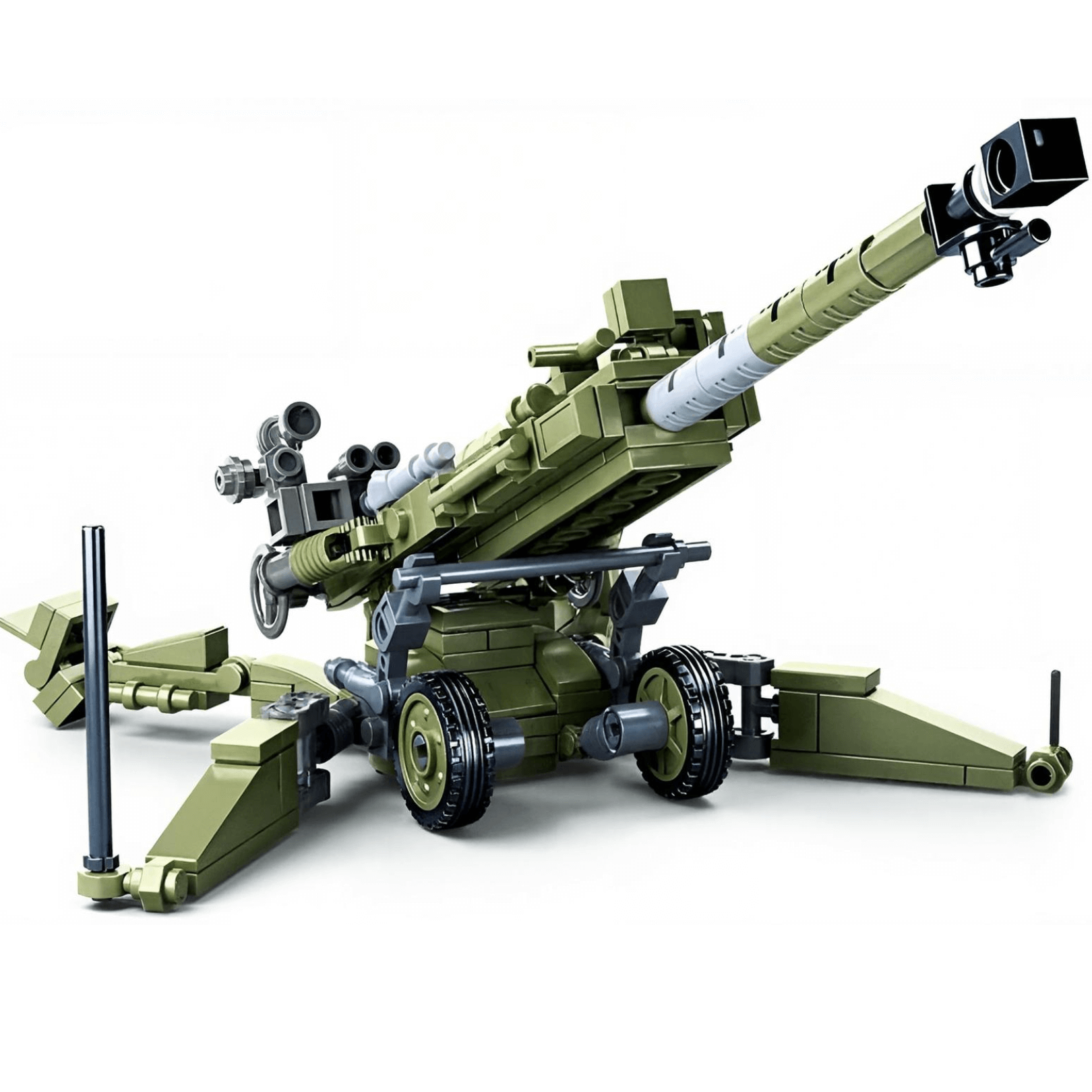 Sluban - M777 Howitzer Artillery US Military Set detailed construction kit with cannon and military-themed design.