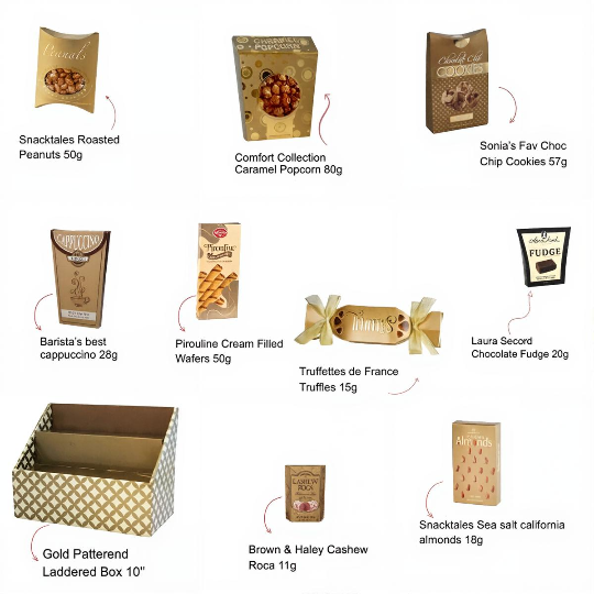 Snack & Go Gourmet Snack Gift Basket - Sweet & Savory Gift Assortment featuring chocolates, cookies, and nuts.