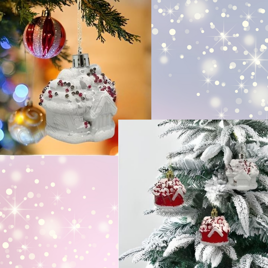 Snow House Christmas Ornaments