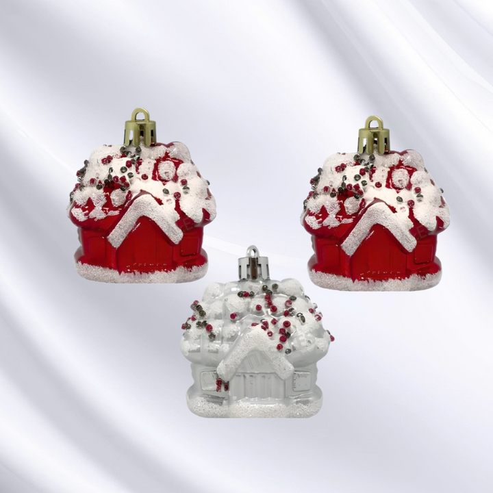 Snow House Christmas Ornaments