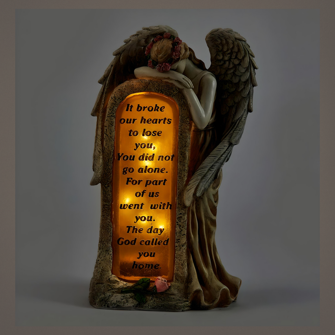 Solar Angel Figurine with Memorial Sentiment