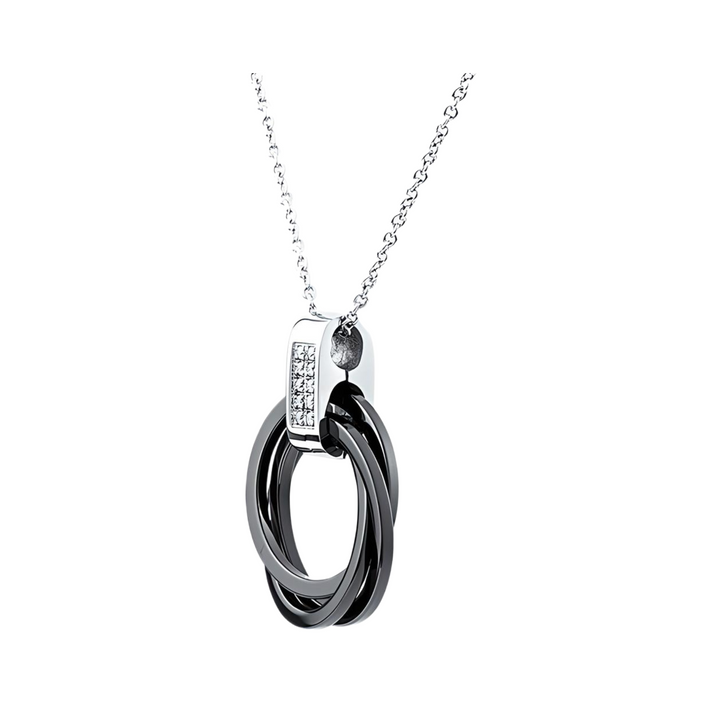 Stainless Steel Necklace With Stainless Steel And Ceramic Pendant - Everbond Gifts