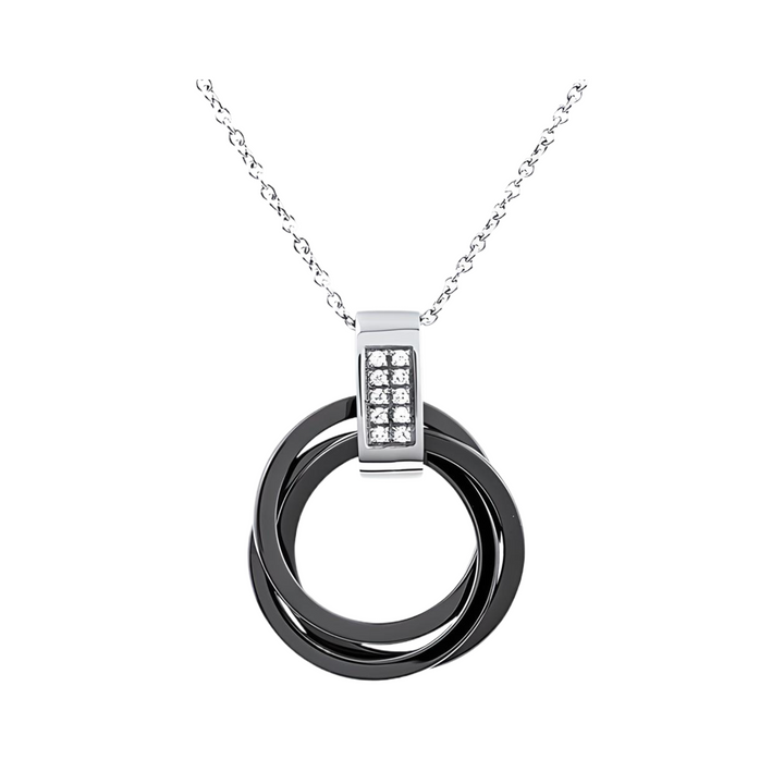 Stainless Steel Necklace With Stainless Steel And Ceramic Pendant - Everbond Gifts