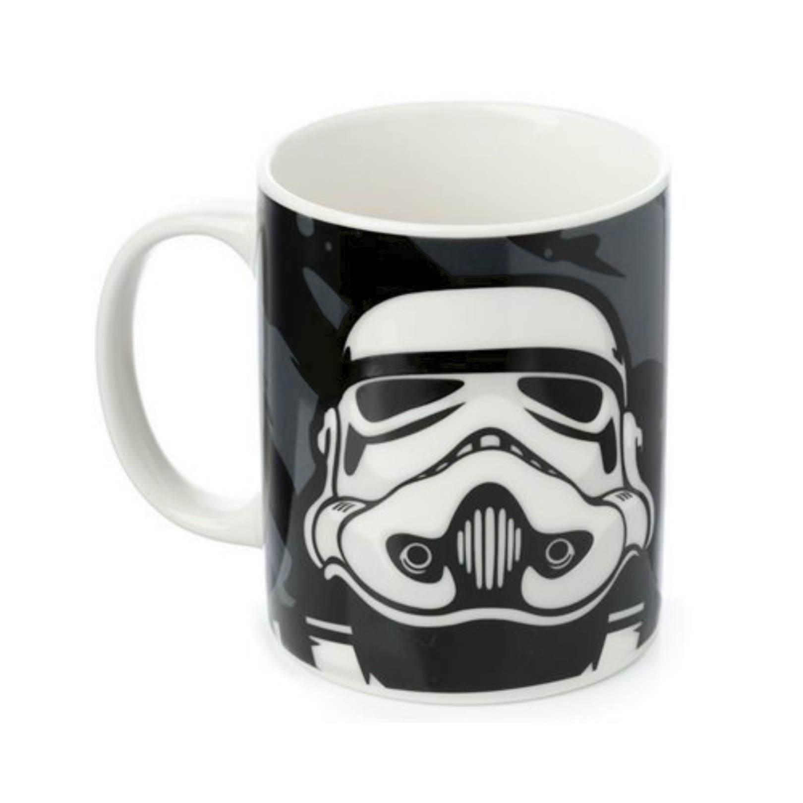 Stormtrooper Black Porcelain Mug featuring a classic Stormtrooper design for Star Wars fans.