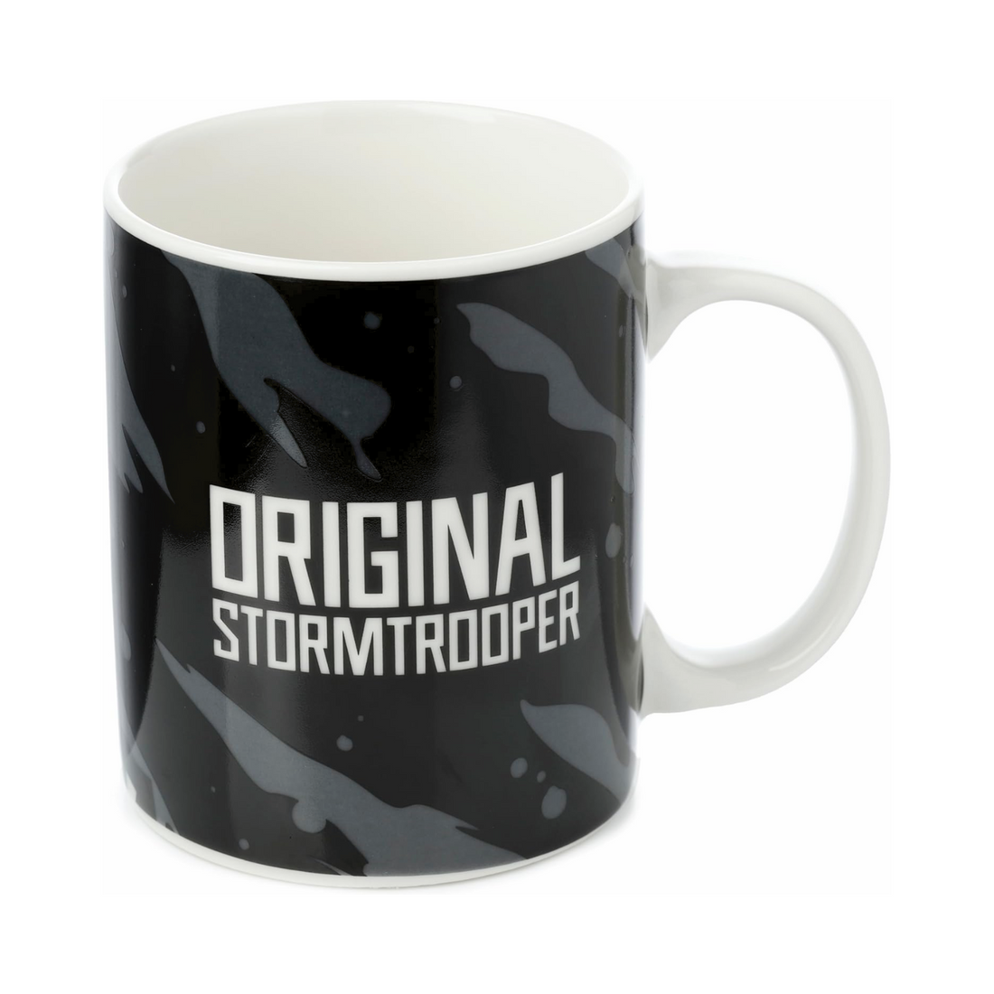 Stormtrooper Black Porcelain Mug featuring an original Stormtrooper design, perfect for coffee or tea.