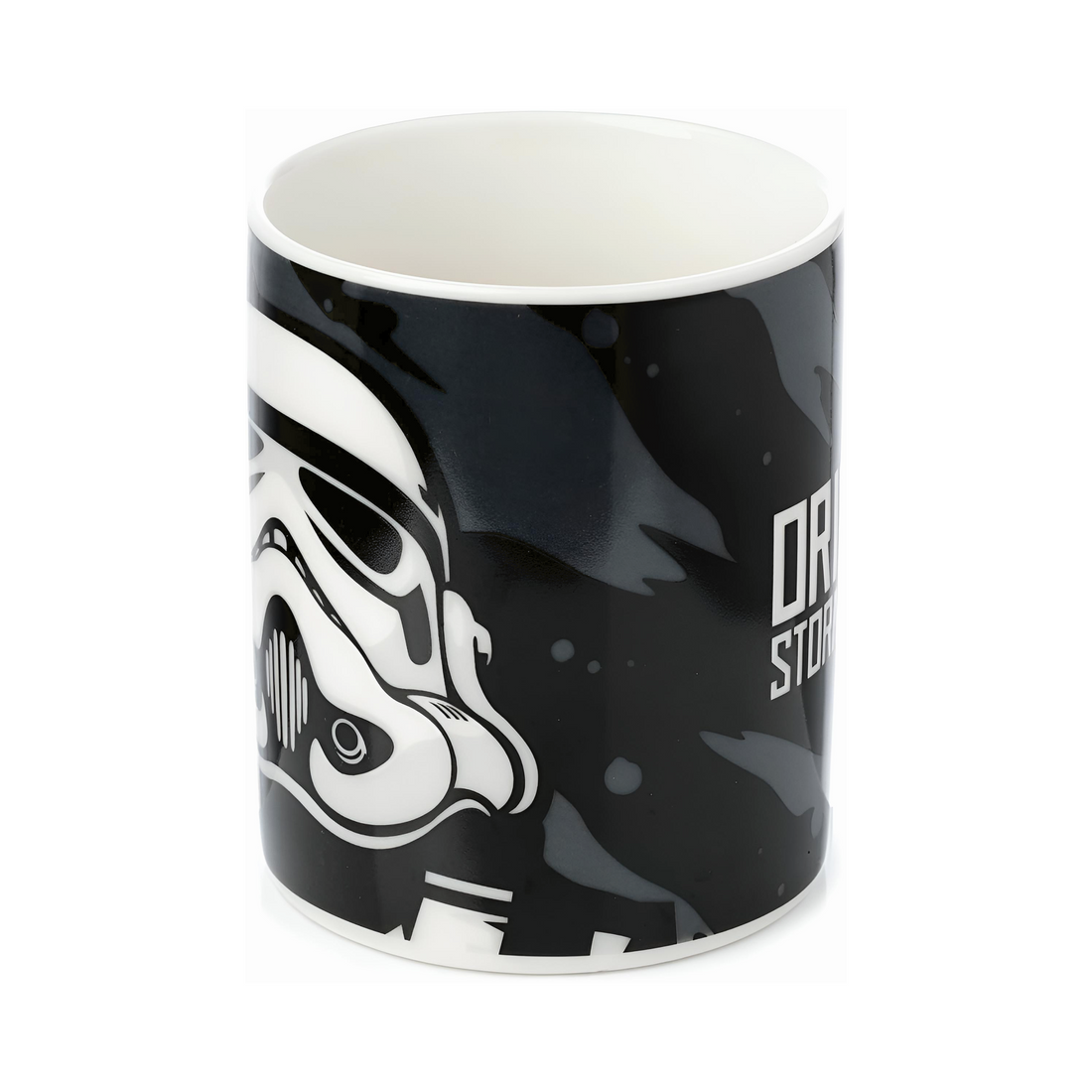 Stormtrooper Black Porcelain Mug featuring a classic design and sleek black finish for coffee or tea.