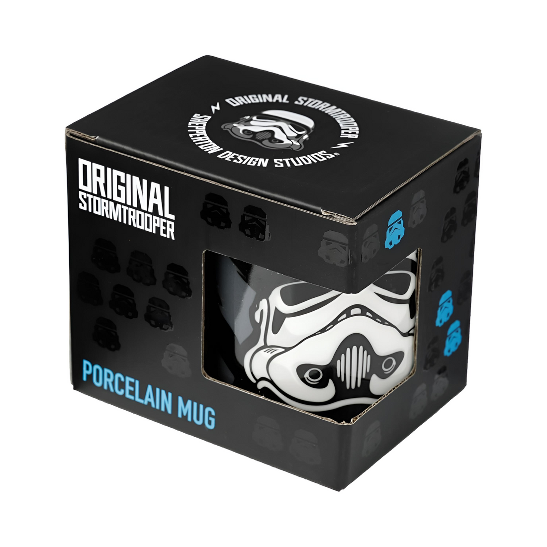 Stormtrooper Black Porcelain Mug packaging showcasing original design and iconic stormtrooper artwork.