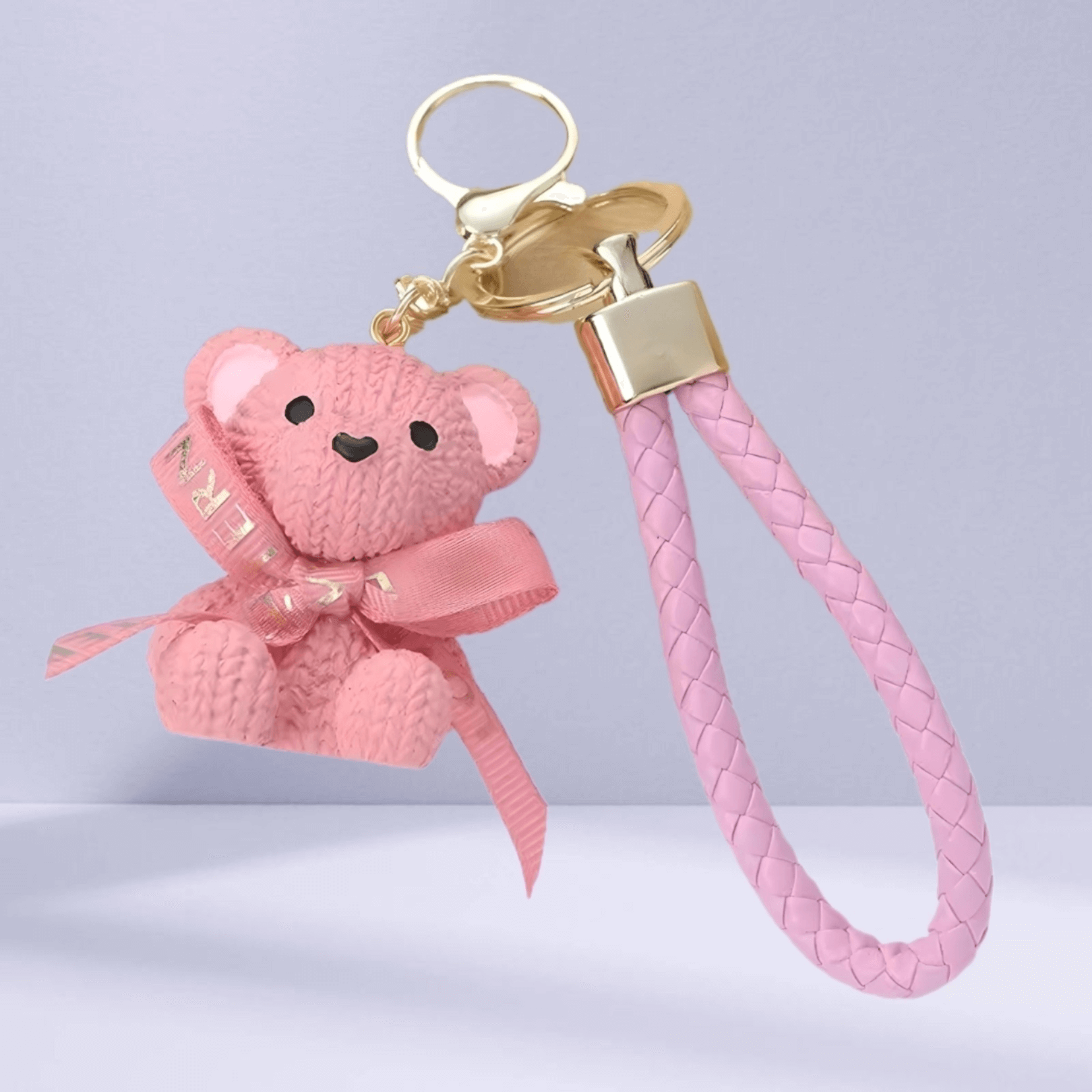 Teddy Bear with Bow Keychain - Set of 12