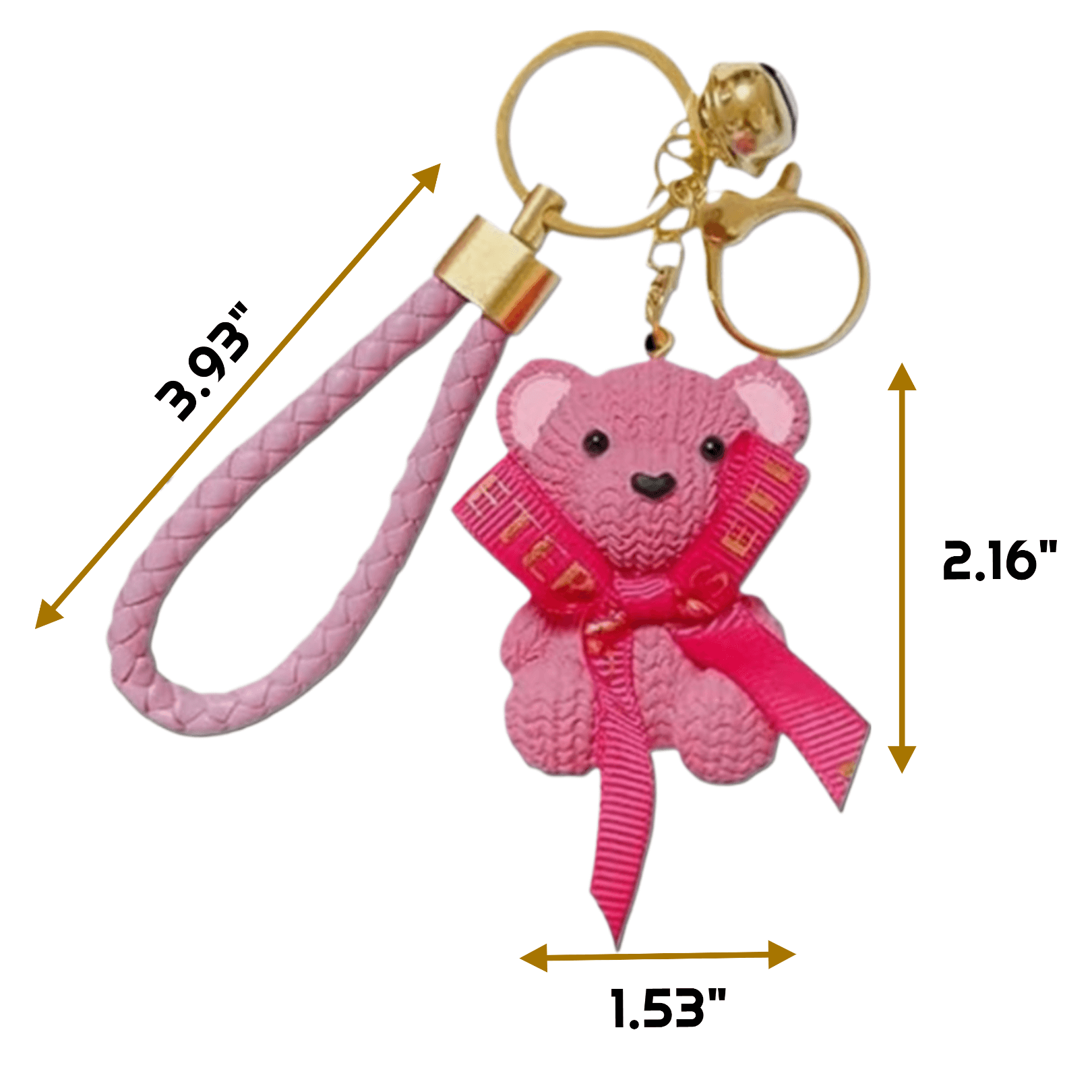 Teddy Bear with Bow Keychain - Set of 12
