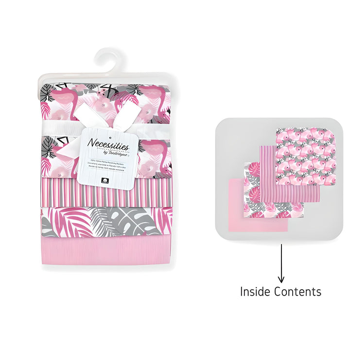 Tendertyme 4 Pk Receiving Blankets Hanging Set (Pink) - Everbond Gifts