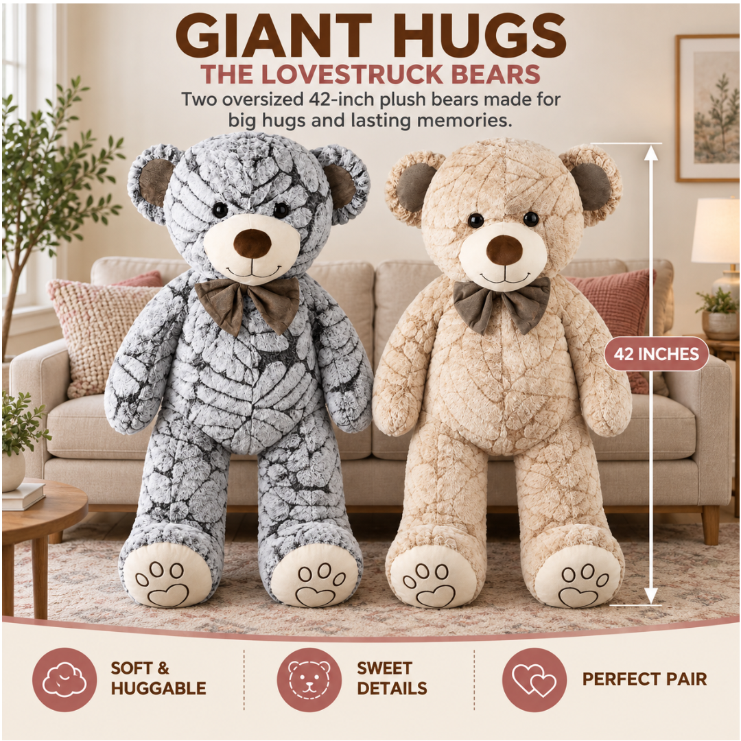 The Lovestruck Bears: 42" Premium Ribbon Couple Gift Set
