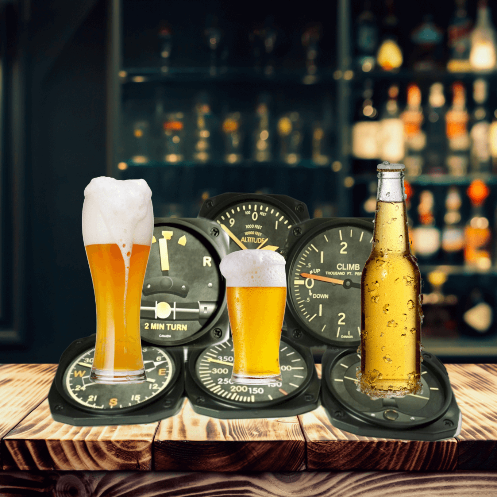 Trintec Vintage 6-Piece Instrument Inspired Coaster Set