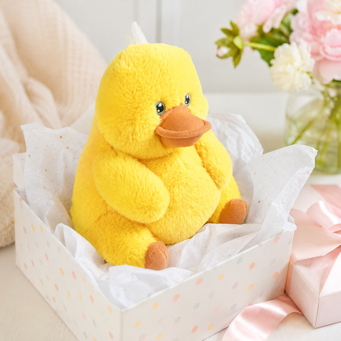 7" Tubby Tots Duck Plush – Soft Yellow Round Stuffed Animal Toy