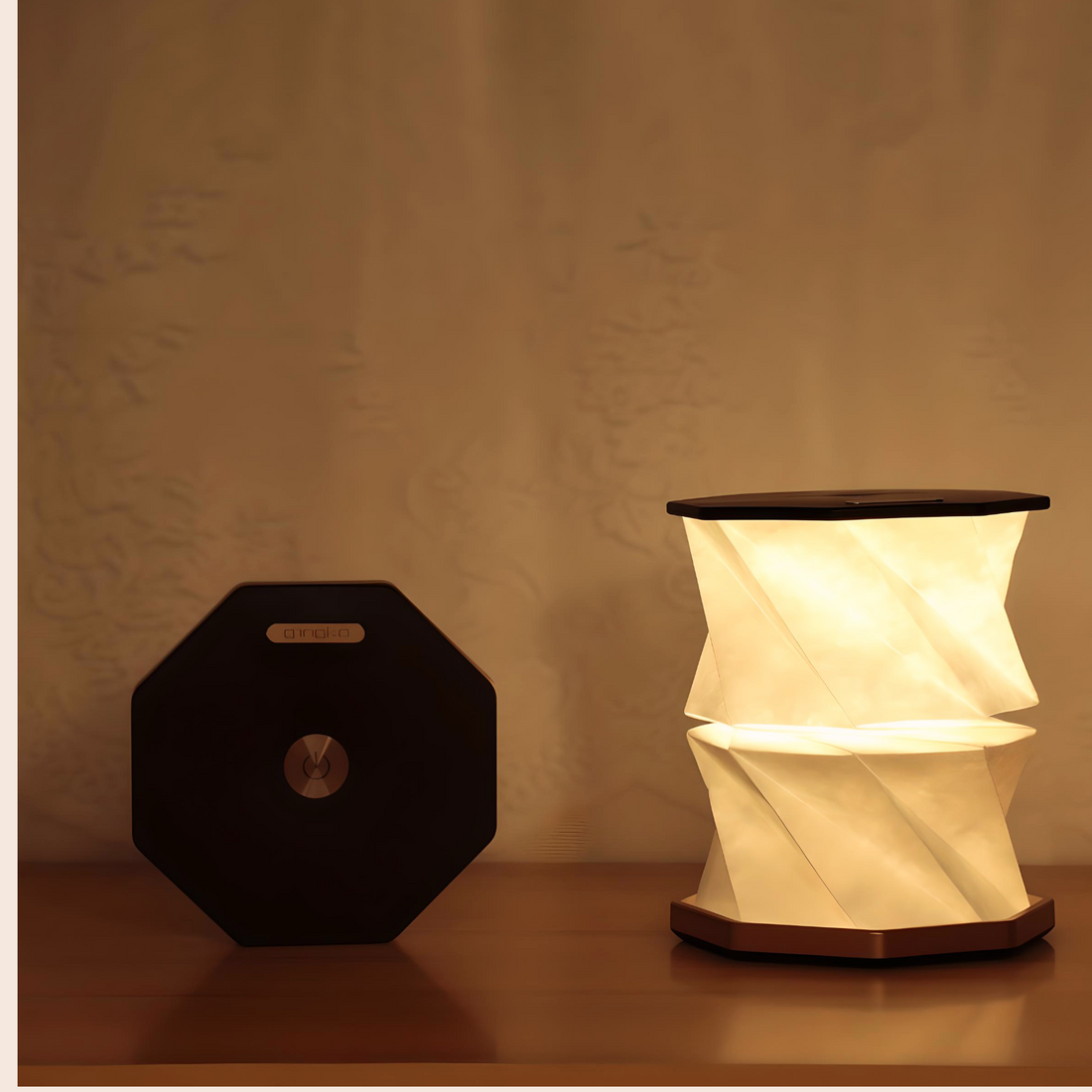 Twist Hexagon Lamp - Walnut