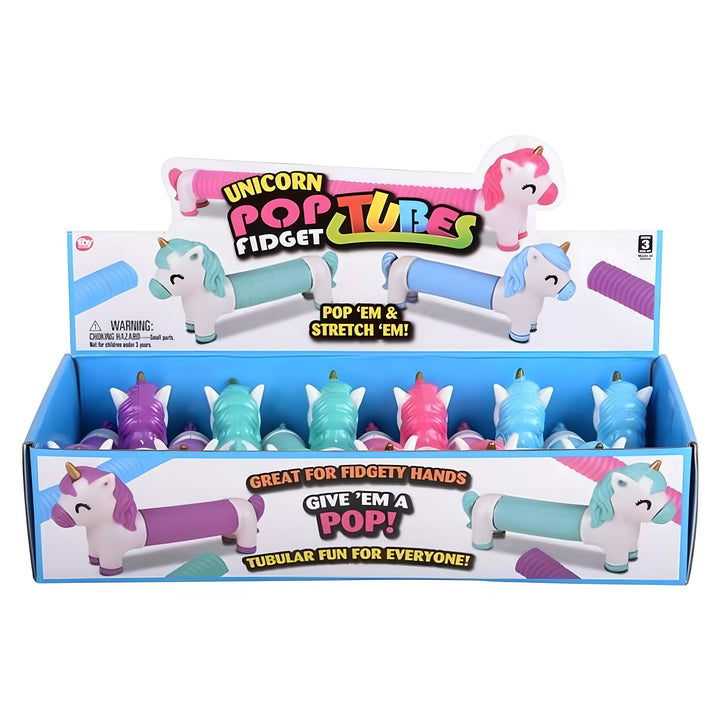 Unicorn Fidget Pop Tube 6.25" - Case of 12 - Everbond Gifts