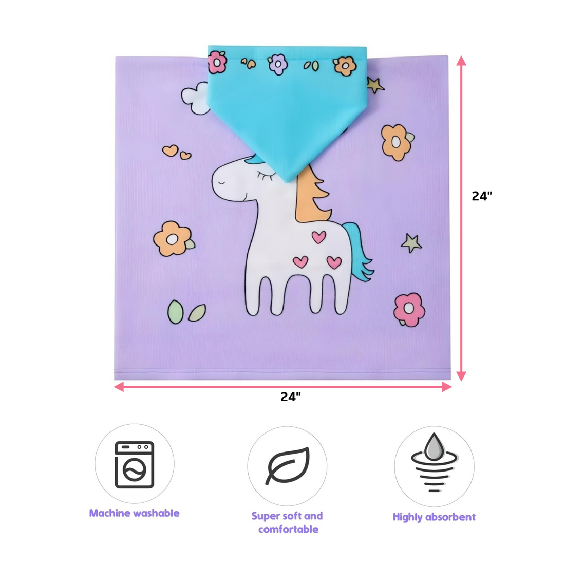 Unicorn Kids Hooded Towel