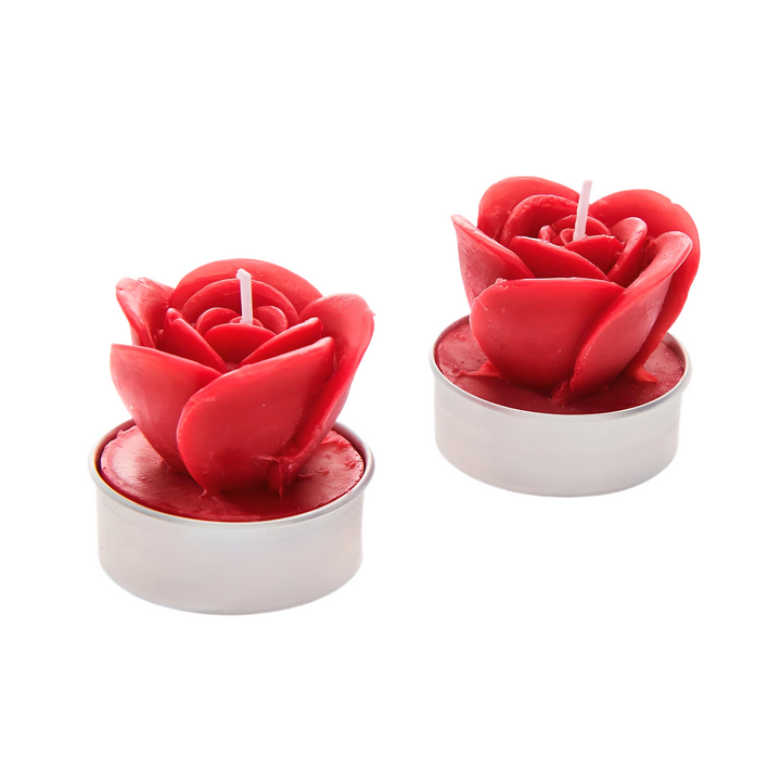 Unscented Red Rose Wax Candles, Set of 6 - Everbond Gifts